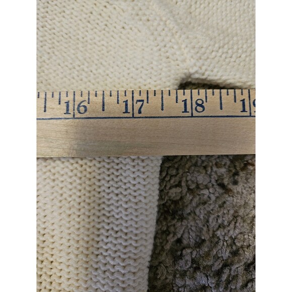 Natural Reflections Sweater Women's Sm Creme Shawl Neck 3 Button Front Pullover - Picture 5 of 7